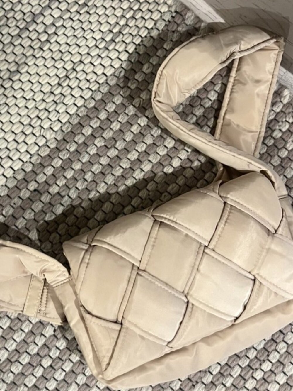 NWOT - Anthropologie Cream Puffer Crossbody Bag